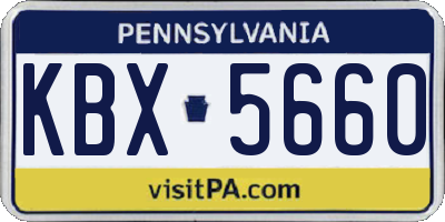 PA license plate KBX5660