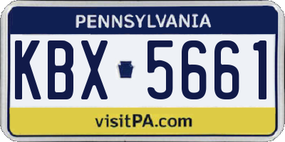 PA license plate KBX5661