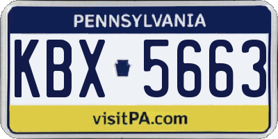 PA license plate KBX5663