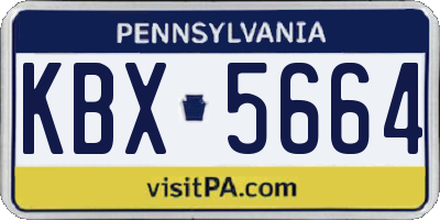 PA license plate KBX5664