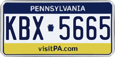 PA license plate KBX5665