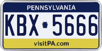 PA license plate KBX5666