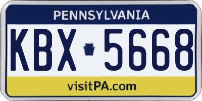 PA license plate KBX5668