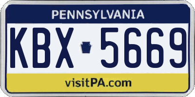 PA license plate KBX5669