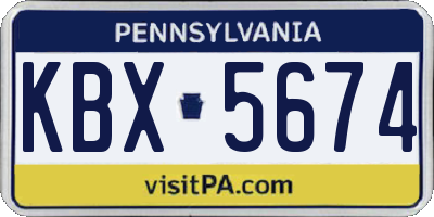 PA license plate KBX5674