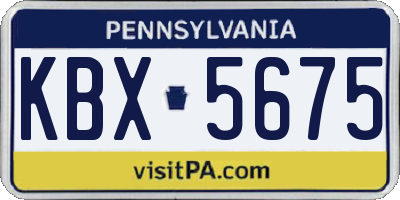 PA license plate KBX5675