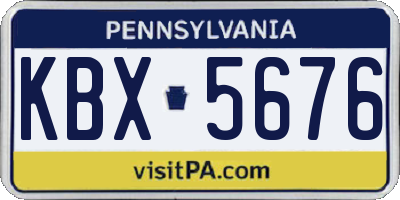 PA license plate KBX5676