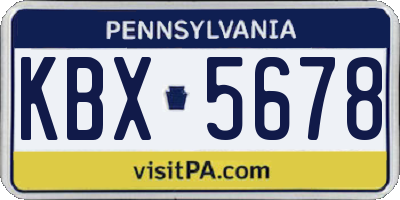 PA license plate KBX5678