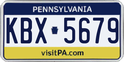 PA license plate KBX5679