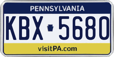PA license plate KBX5680