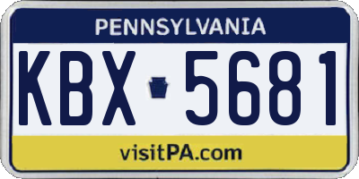 PA license plate KBX5681