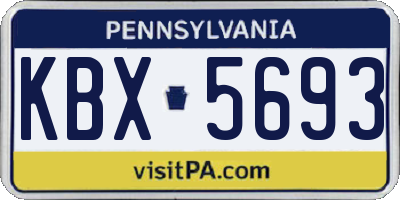 PA license plate KBX5693