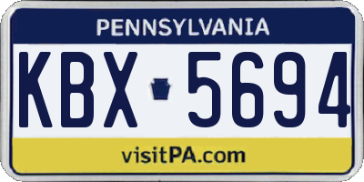 PA license plate KBX5694