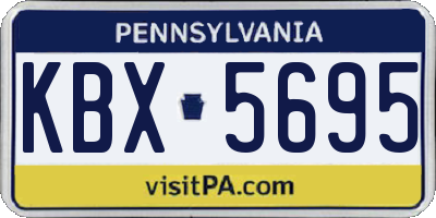 PA license plate KBX5695
