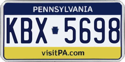 PA license plate KBX5698