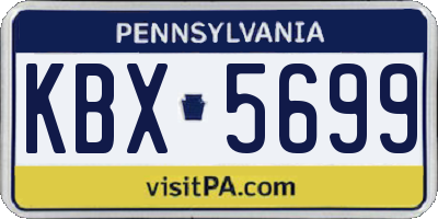 PA license plate KBX5699