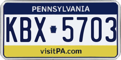 PA license plate KBX5703