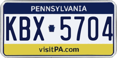 PA license plate KBX5704