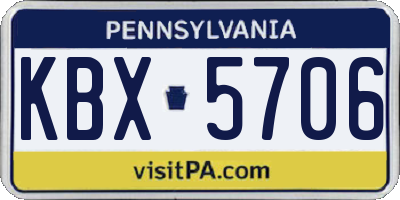 PA license plate KBX5706