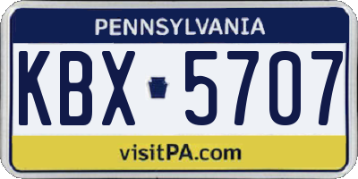 PA license plate KBX5707