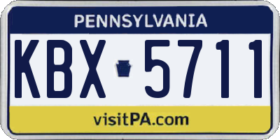 PA license plate KBX5711