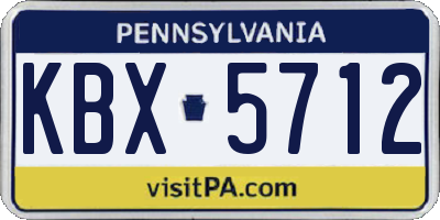 PA license plate KBX5712