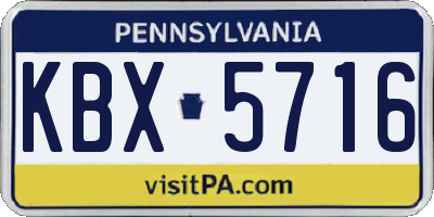 PA license plate KBX5716