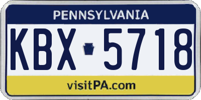 PA license plate KBX5718