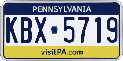PA license plate KBX5719