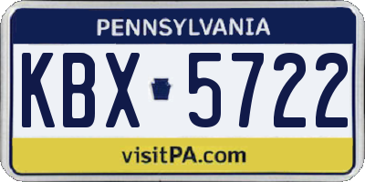 PA license plate KBX5722
