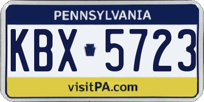 PA license plate KBX5723