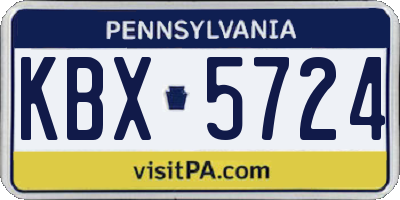 PA license plate KBX5724