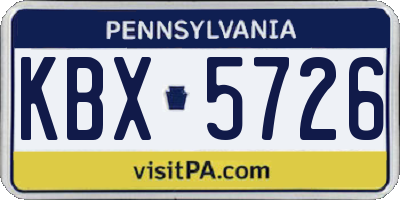 PA license plate KBX5726