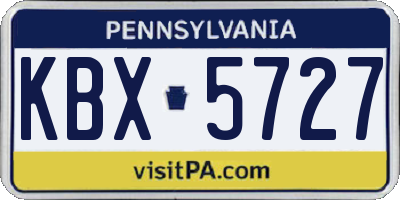 PA license plate KBX5727