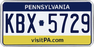 PA license plate KBX5729