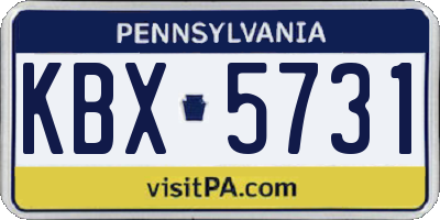 PA license plate KBX5731