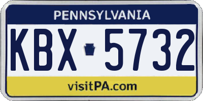 PA license plate KBX5732
