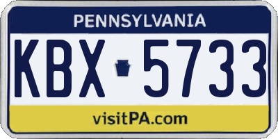 PA license plate KBX5733