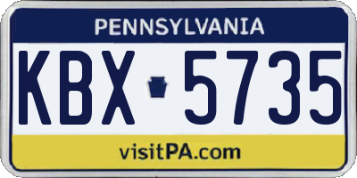 PA license plate KBX5735