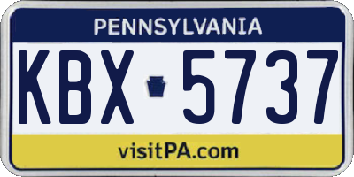 PA license plate KBX5737