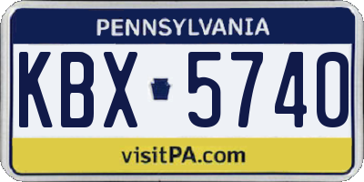 PA license plate KBX5740