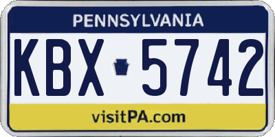 PA license plate KBX5742