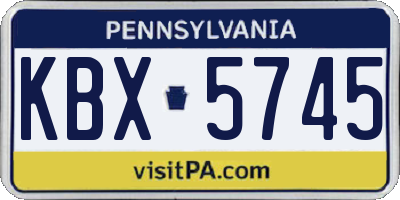 PA license plate KBX5745