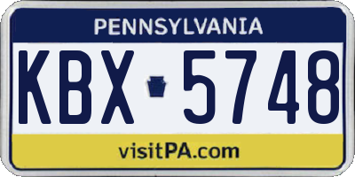 PA license plate KBX5748