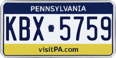 PA license plate KBX5759