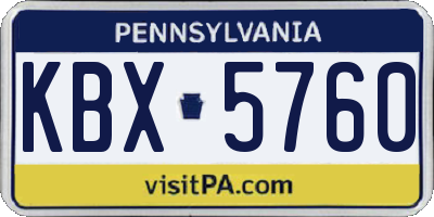PA license plate KBX5760