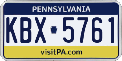 PA license plate KBX5761