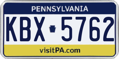 PA license plate KBX5762