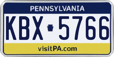 PA license plate KBX5766