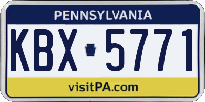 PA license plate KBX5771